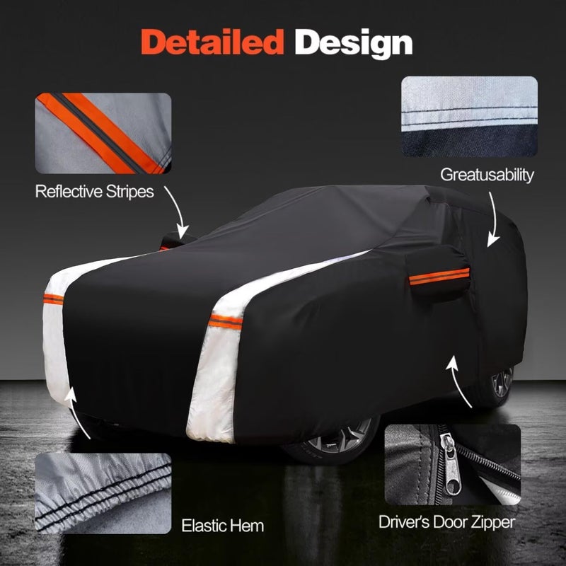 Cotryvox Large SUV Car Cover for Jeep Wagoneer 2021-2025, 100% Waterproof All Weather, Heavy Duty Outdoor Full Exterior Covers Rain Sun Wind UV Protection. - Image 2
